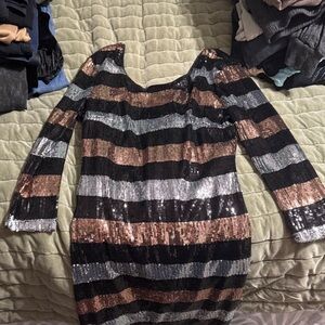 Charlotte Russe S sequin stripe dress